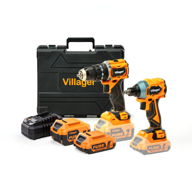 Villager FUSE set bušilica bormašina VLP 5121 + odvrtač VLP 6420, baterija 1x2,0Ah,1x4,0Ah, punjač 2,4A