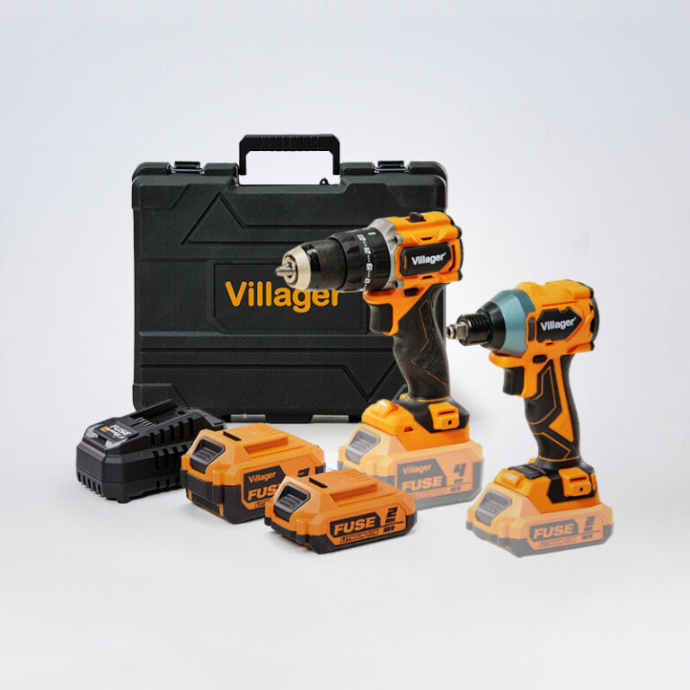 Villager FUSE set bušilica bormašina VLP 5121 + odvrtač VLP 6420, baterija 1x2,0Ah,1x4,0Ah, punjač 2,4A
