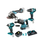 Makita - Akumulatorski set alata LXT DLXSET006 (DDF484, DGA504, DHR243, DTD153)