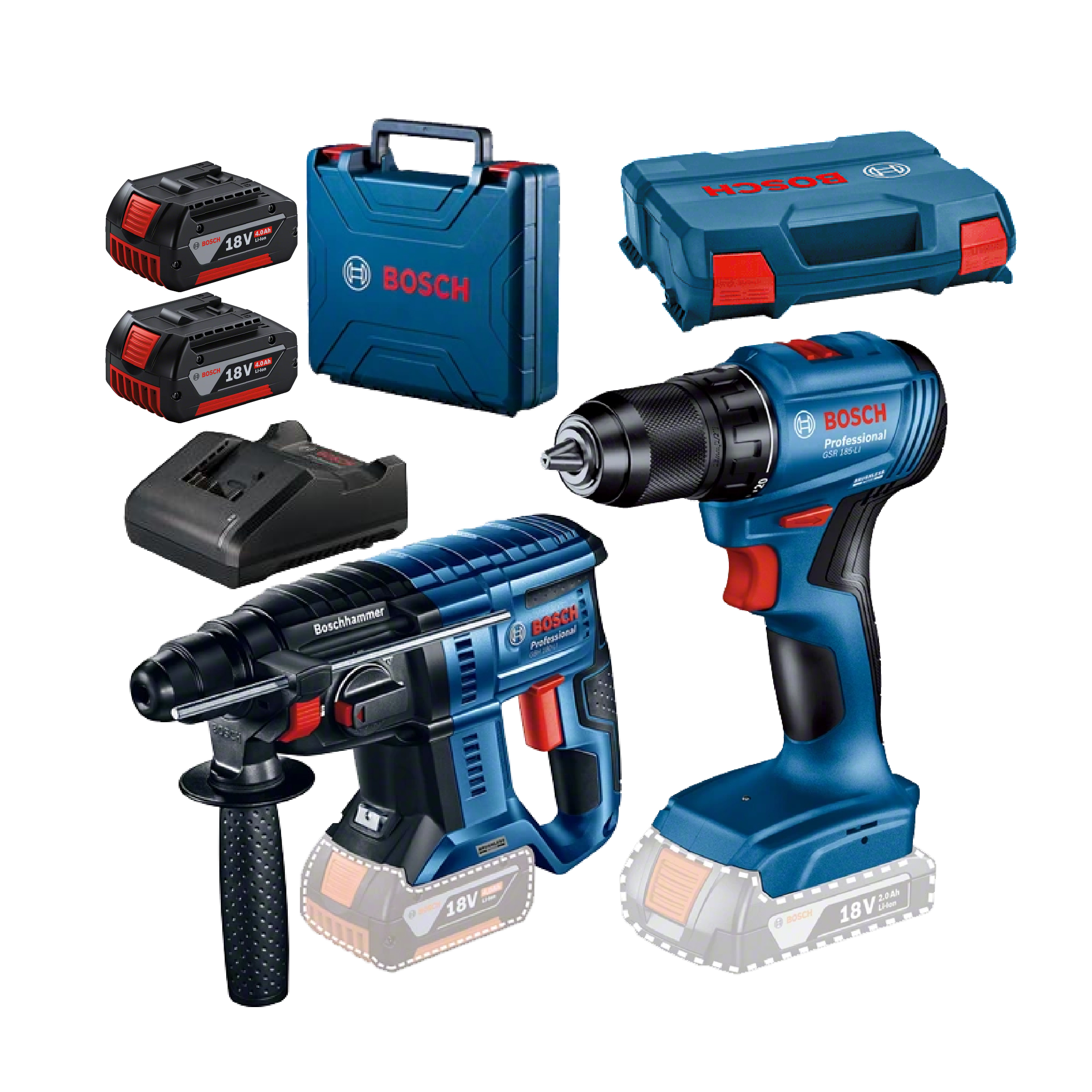 SET BUŠILICA GBH 180 Li 18V/4.0Ah+GSR 185 Li SOLO U KOFERU