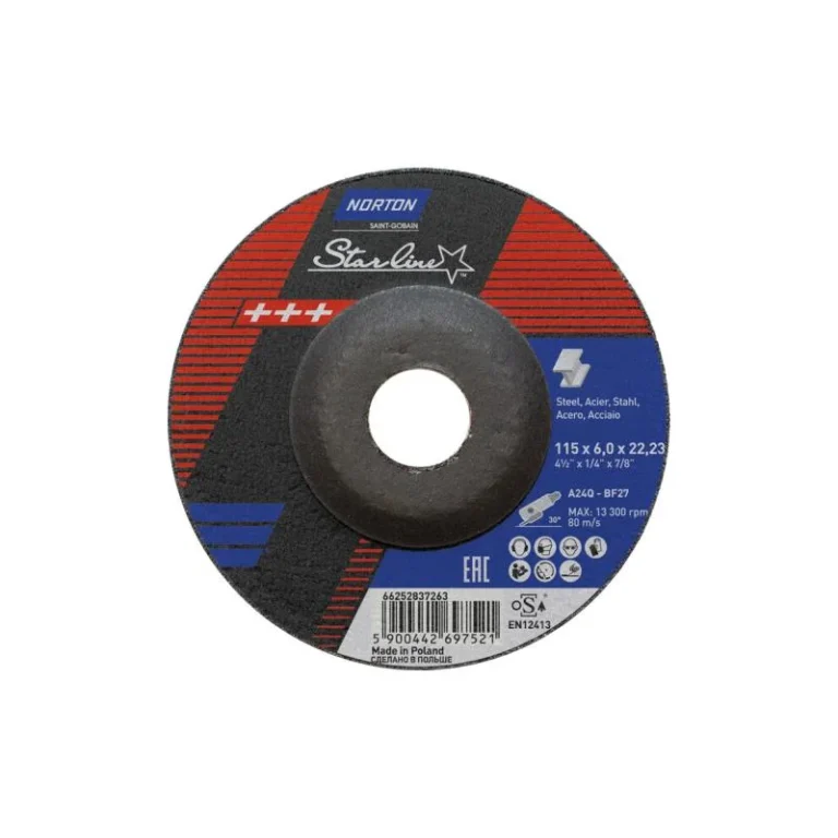 Norton brusna ploča za metal i inox STARLINE 115×6.0x22.23 mm 66252837263