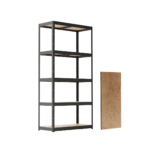 POLICA METAL/DRVO 180 X 90 X 40 cm/5 POLICA/ 875 kg BLACK FROZEN