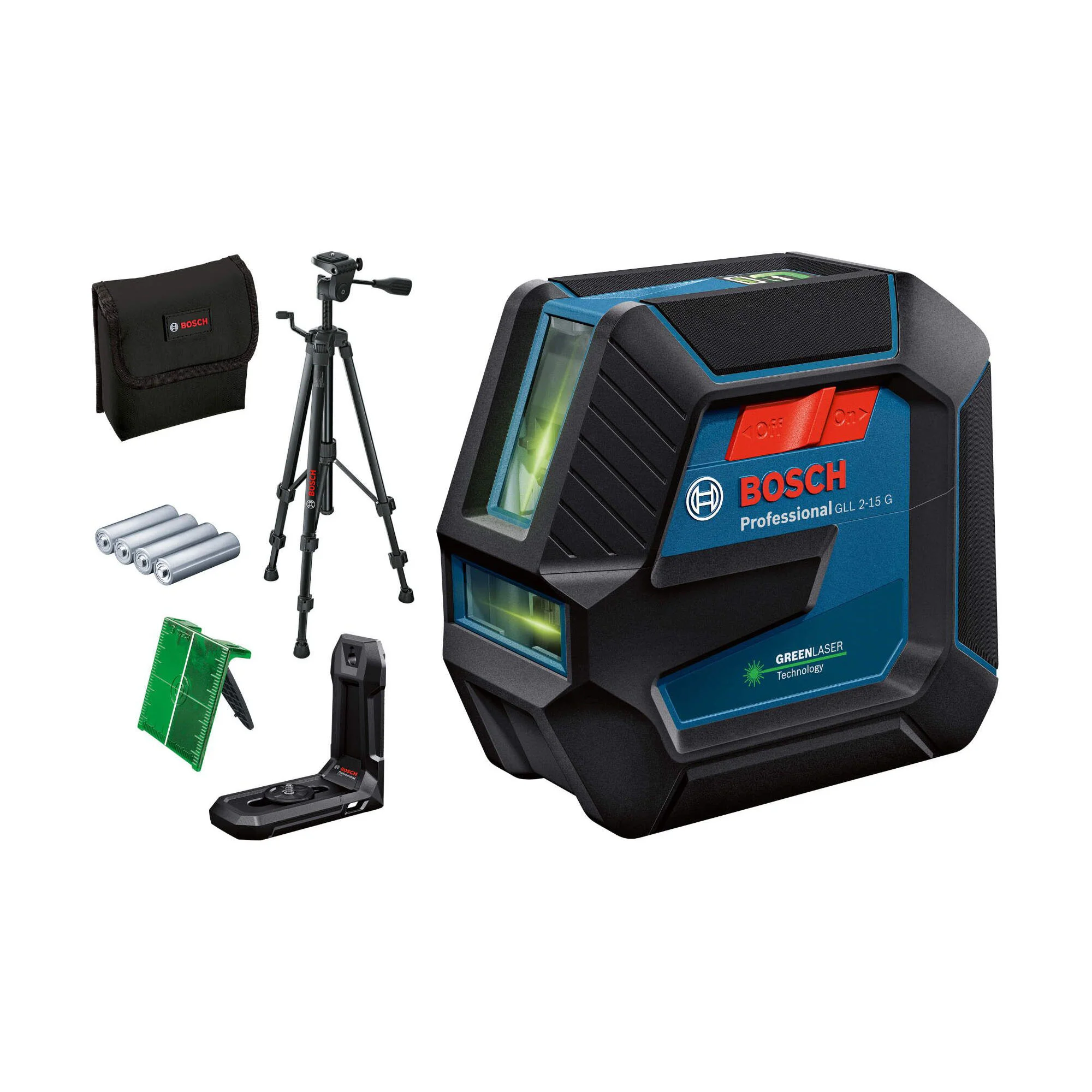 Bosch laserski nivelir GLL 2-15 G + LB10 + BT150