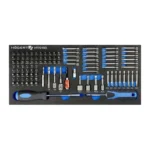 HOEGERT 107-dijelni set bitova sa nastavcima za nasadne ključeve 1/4”-3/8”-1/2” umetak za radionička kolica HT7G150