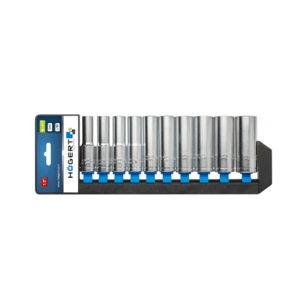 HOEGERT 10-dijelni set 6-ugaonih dugih nasadnih ključeva HT1A888 1/2″
