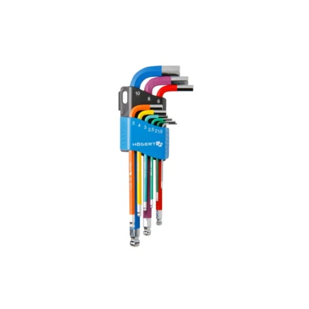 HOEGERT 9-dijelni set imbus ključeva kodirani bojom 1.5-10mm HT1W806