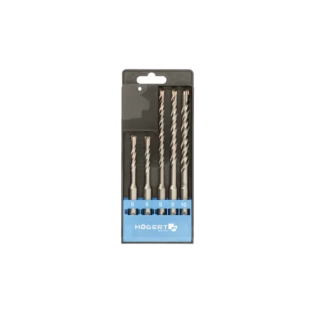 HOEGERT 5-dijelni set burgija za beton 6.0-10mm SDS-PLUS BX4 HT6D370