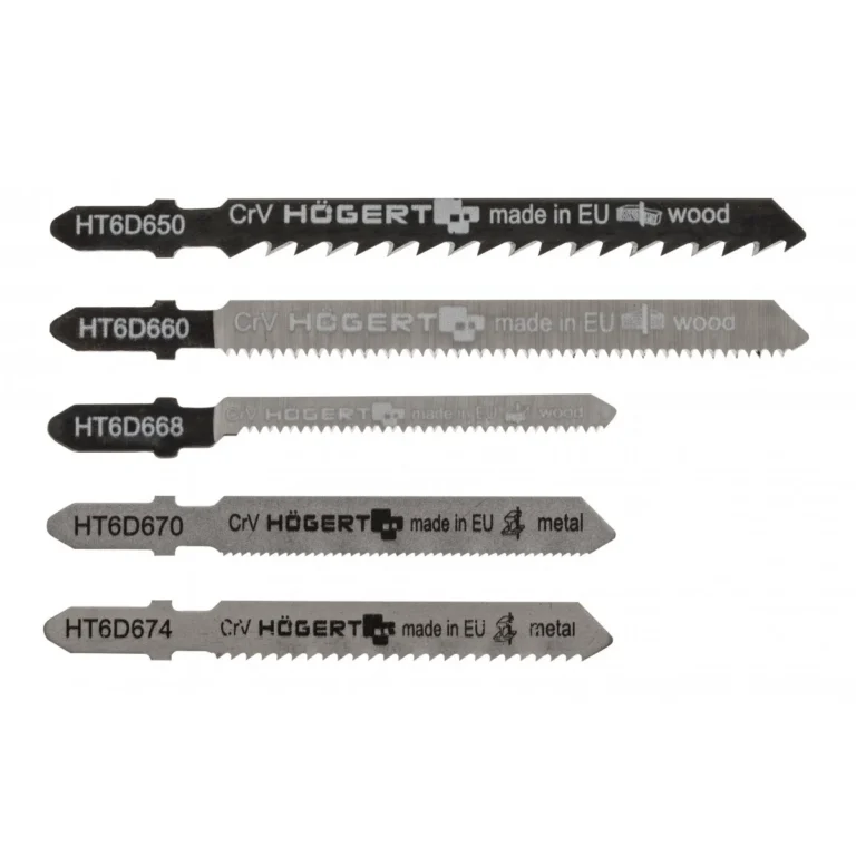 HOEGERT 5-dijelni set listova za ubodnu pilu za drvo i metal HT6D690