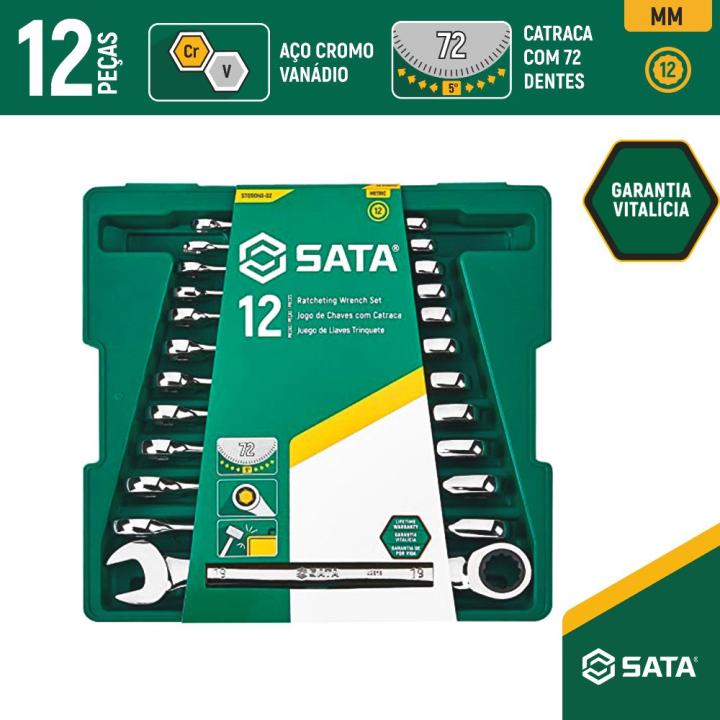 KLJUČ VIL-OK SA ZUJALICOM 8-19 MM 12 KOM. SATA ST09040-02