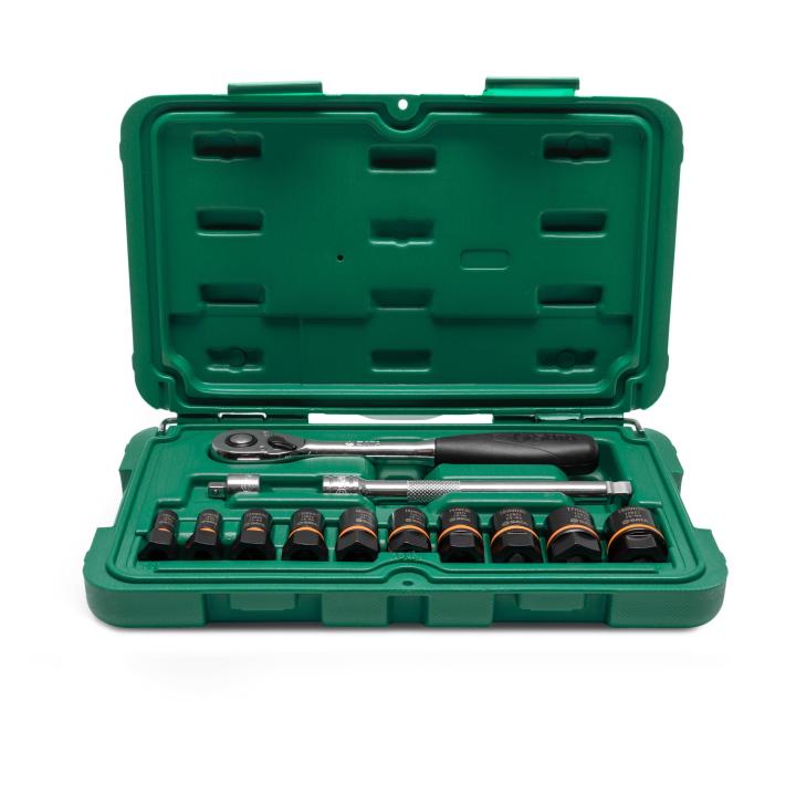 SET NAS. KLJUČEVA 1/4" I 3/8" 7-19 MM 13 KOMADA ZA OŠTEĆENE MATICE SATA ST09137