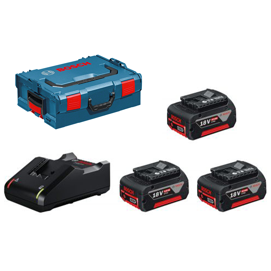 SET PUNJAČ GAL 18V-40 + 3x BATERIJA 18V/5,0Ah u L-BOXX-u 136