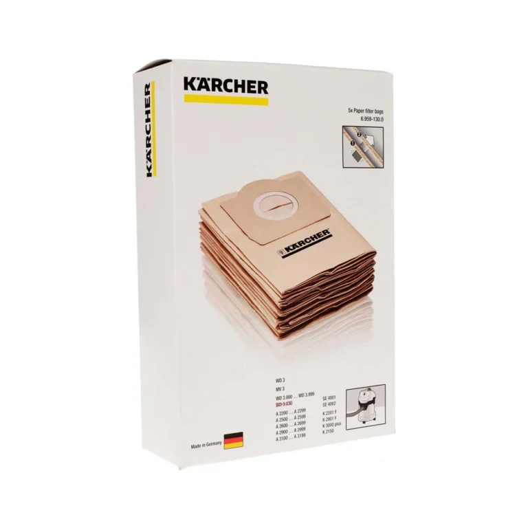 Karcher 5-dijelni set papirnih filter vrećica za usisivač WD 3