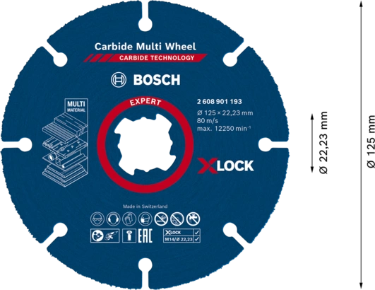 PLOČA REZNA MULTI 125X22,23MM X-LOCK EXPERT BOSCH