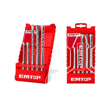 Emtop set 5 burgija za zid SDS-Plus 6 do 12 mm