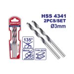 Emtop set 2 burgije za metal HSS 3 mm ETDB310302