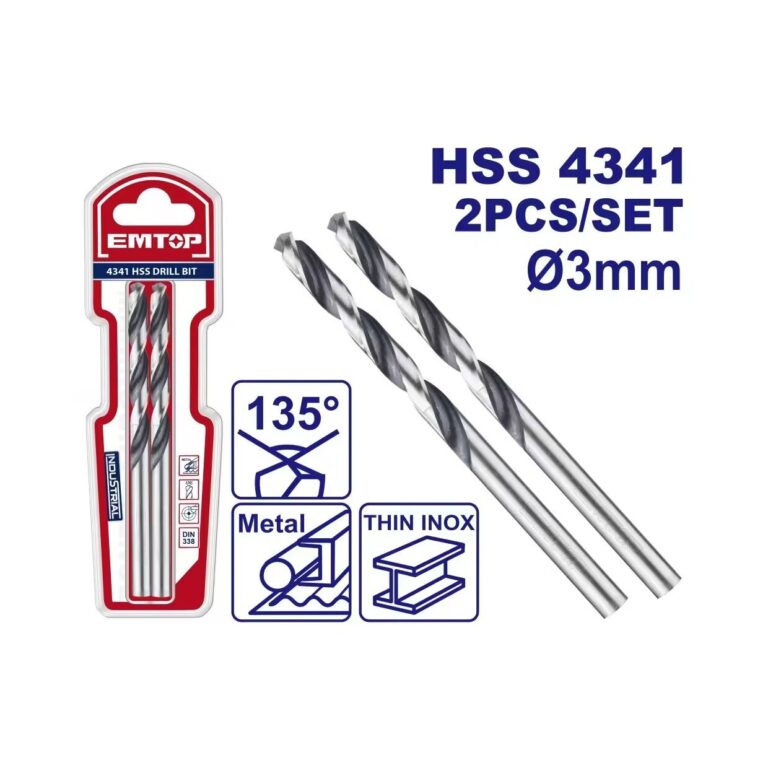 Emtop set 2 burgije za metal HSS 3 mm ETDB310302