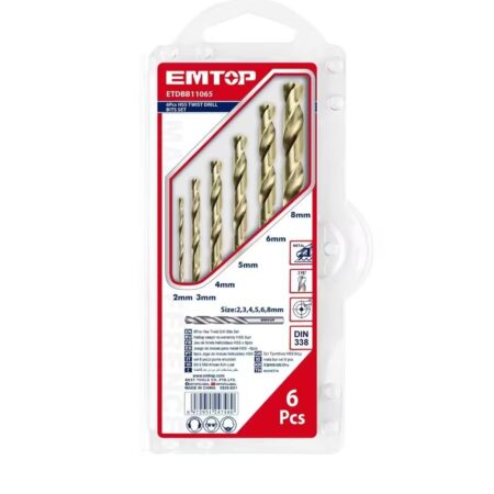 Emtop set 6 HSS burgija za metal 2 do 8 mm ETDBB11065