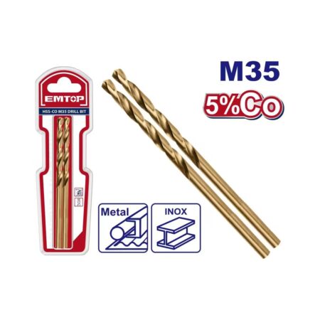 Emtop set 2 burgije za metal HSS-Co 3 mm ETDB130301