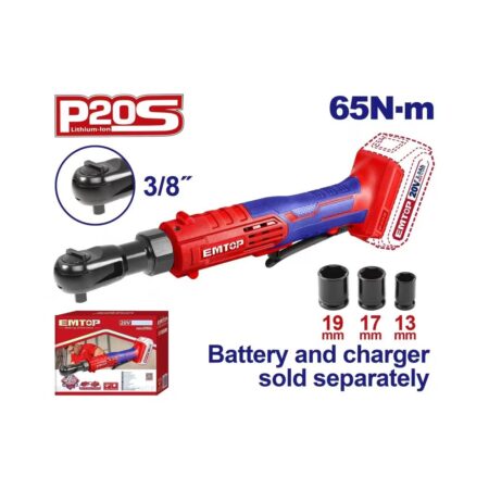 Emtop akumulatorski ključ sa čegrtaljkom 3/8" EDRL2060151
